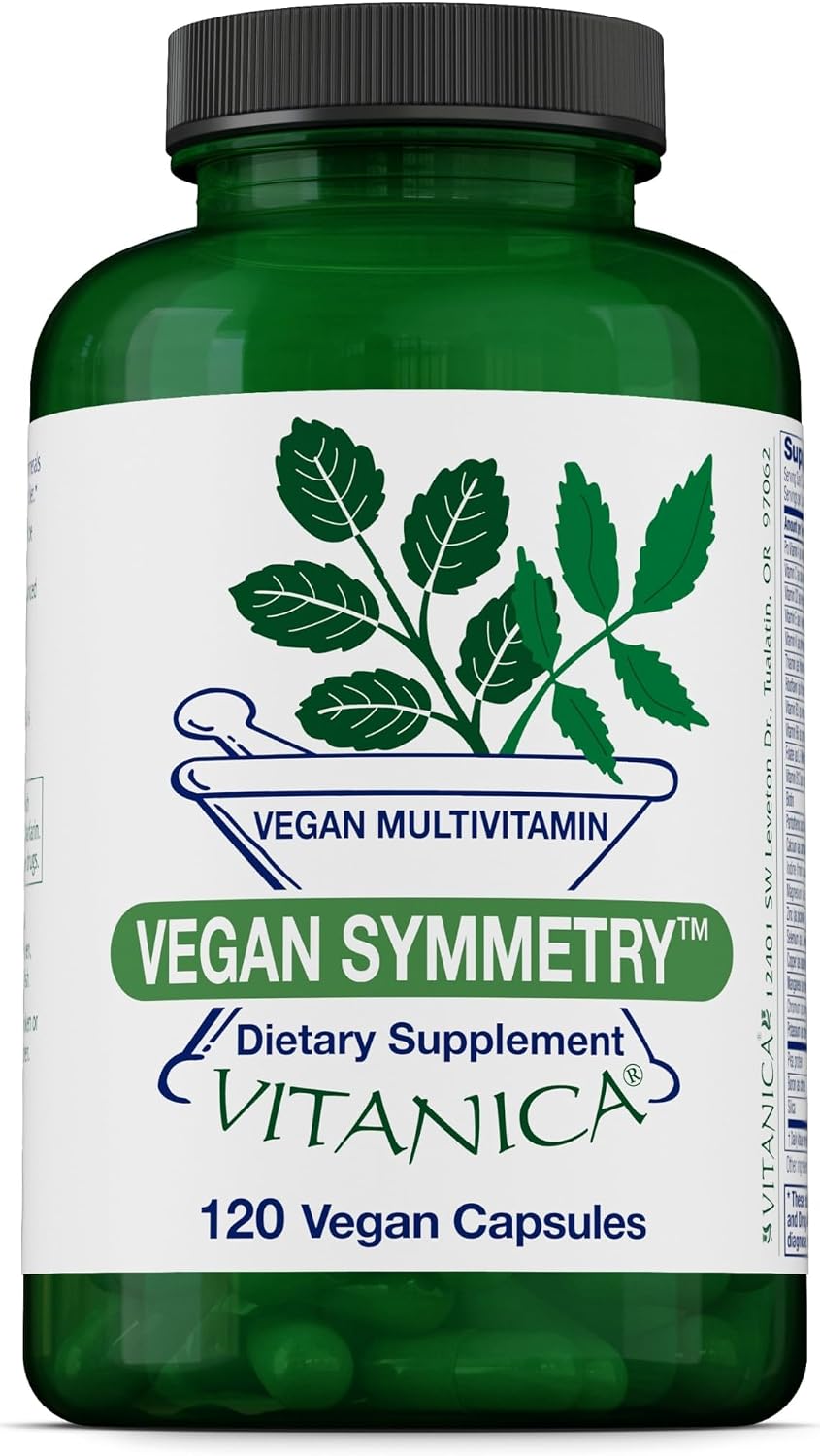 Vitanica Vegan Symmetry - Non-GMO Vegan Multivitamin for Women, Iron Free, 120 Capsules - görsel 1