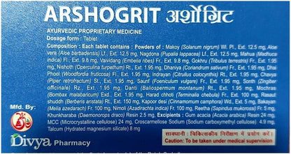 Ethnic Choice Arshogrit Tablet - Ayurvedic Support for Piles & Fistula (60 Tablets, Pack of 2)