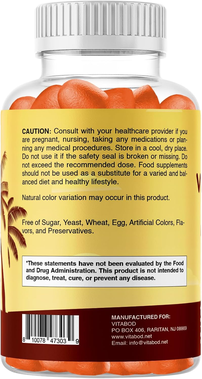 Vitabod Sugar-Free Vitamin D3 50,000 IU Weekly Gummies – Bone, Teeth, and Immune Support – Non-GMO, Easy-to-Chew – 120 Count - görsel 9