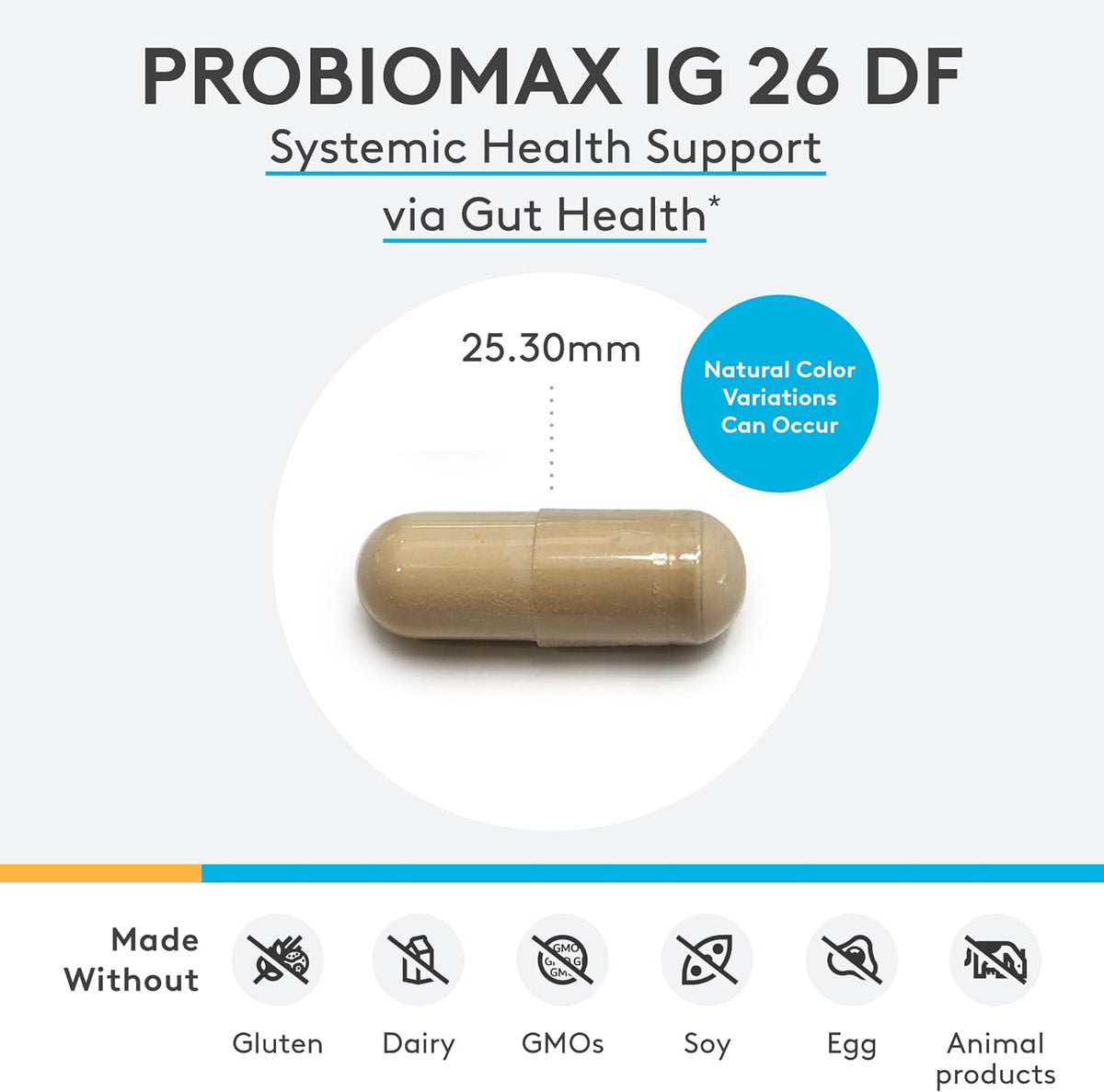 XYMOGEN ProbioMax IG 26 - Immunised Egg Powder & Bacillus Coagulans, 120 Capsules - görsel 3