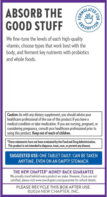 New Chapter Fermented Coenzyme B Complex - Advanced B Vitamin Supplement with Organic Turmeric & Maca, 90 Tablets