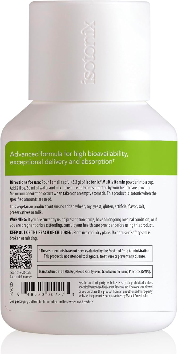 Isotonix Multivitamin Powder Without Iron – Methylated B Vitamins, Antioxidant & Mineral Support – Fast-Mix Isotonic Delivery – Vegetarian, Gluten-Free, Non-GMO – Natural Fruit Flavour – 90 Servings - görsel 7