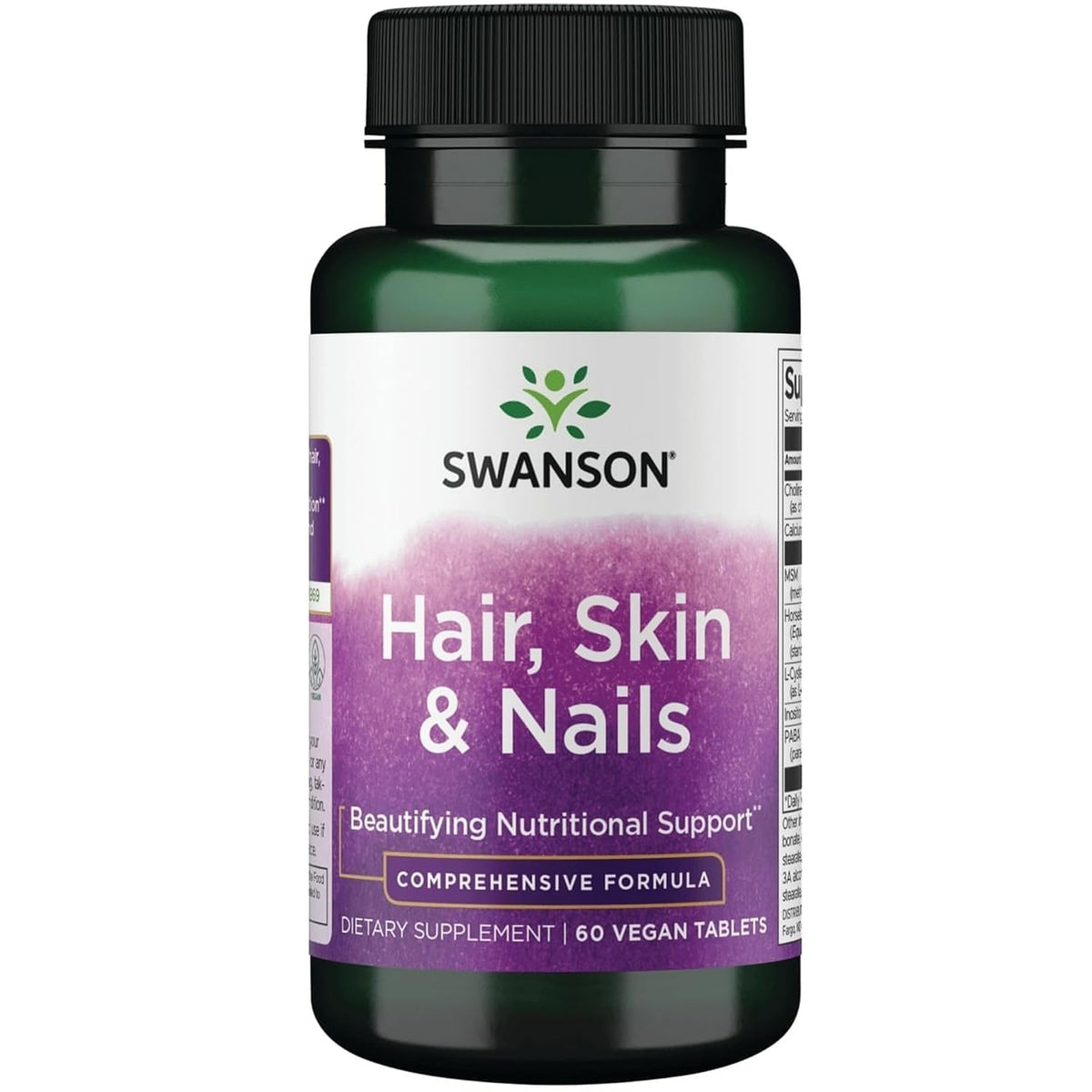 Swanson Hair, Skin & Nails Beauty Supplement with MSM and Horsetail Extract (60 Vegan Tablets) - görsel 1