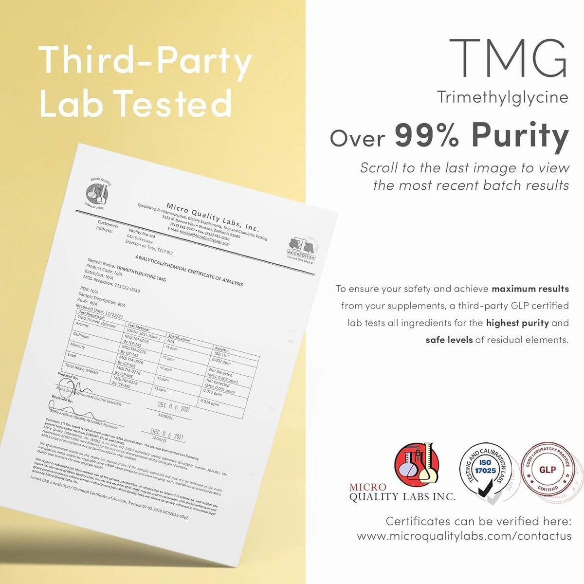 vP Vitality Pro TMG 500mg – Trimethylglycine Supplement – 120 Capsules - görsel 4