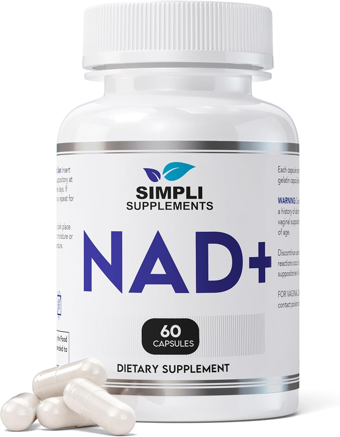 Simpli Supplements NAD+ Supplement - 500mg per Serving (60 Capsules) - görsel 1