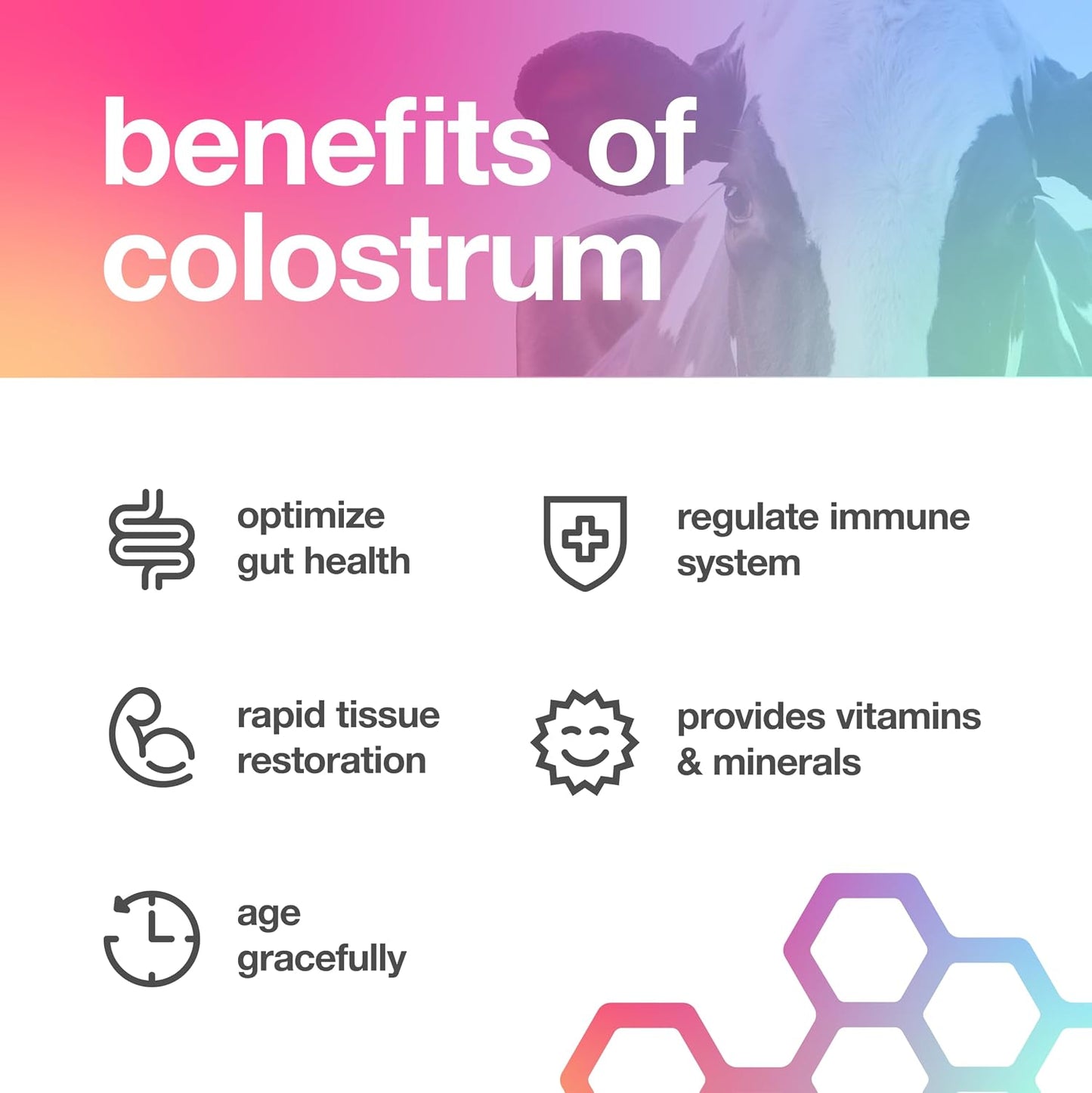 Pure Bovine Colostrum 180 Capsules – Free from Antibiotics and Hormones – Sourced from the USA – All Natural – 100% First Milking - görsel 4