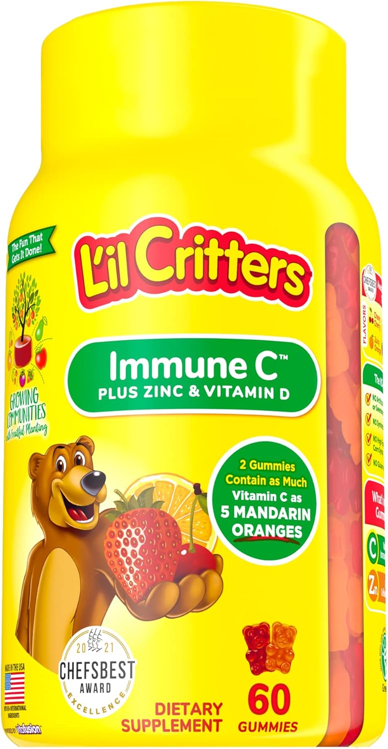 L'il Critters Gummies Immune C Plus Zinc and Vitamin D – 60 Count - görsel 1