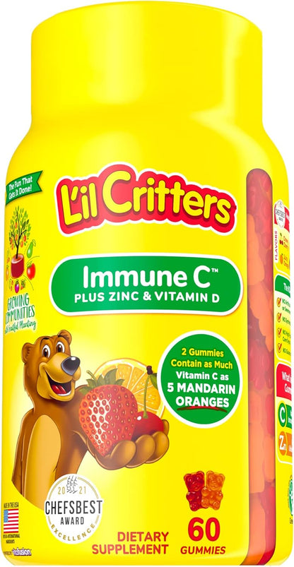 L'il Critters Gummies Immune C Plus Zinc and Vitamin D – 60 Count
