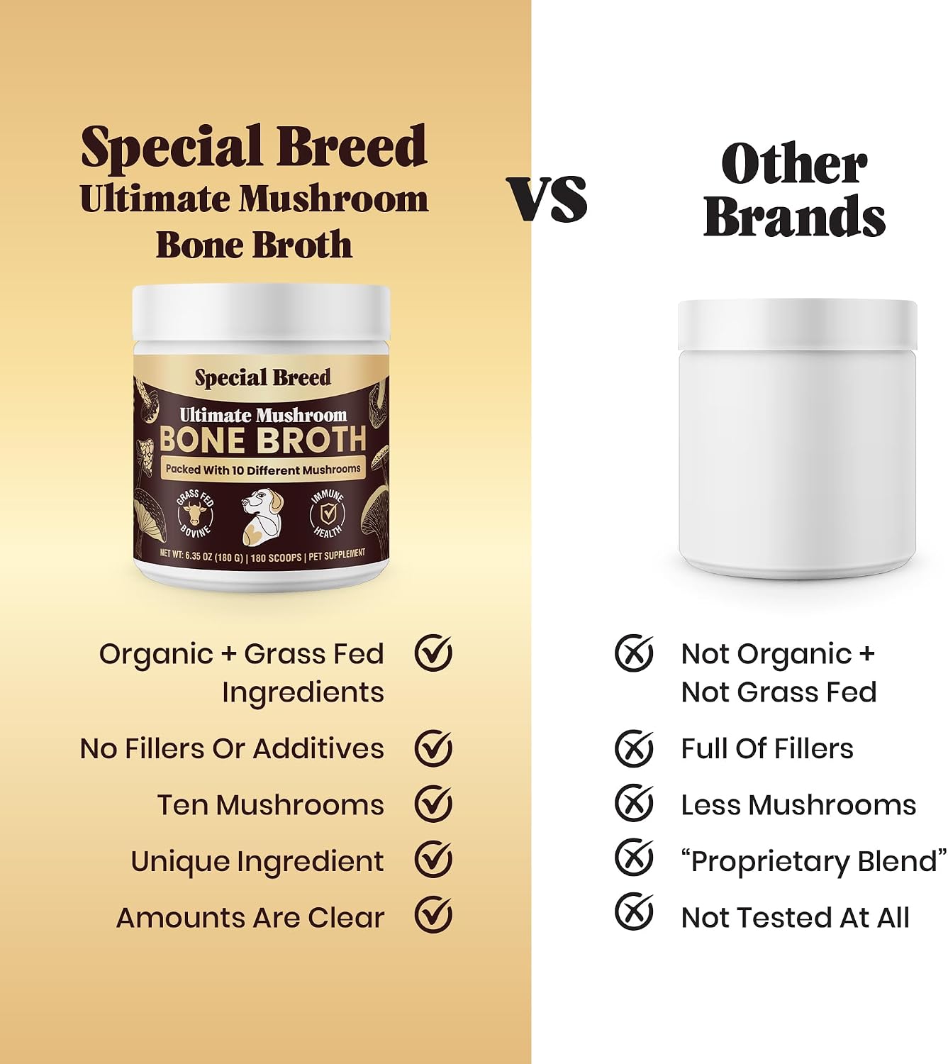Beef Bone Broth for Dogs - High Protein Powder with Ten Organic Mushrooms and Collagen - görsel 4