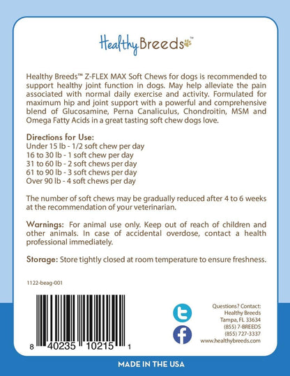 Healthy Breeds Beagle Z-Flex Max Hip and Joint Soft Chews, 170 Chews