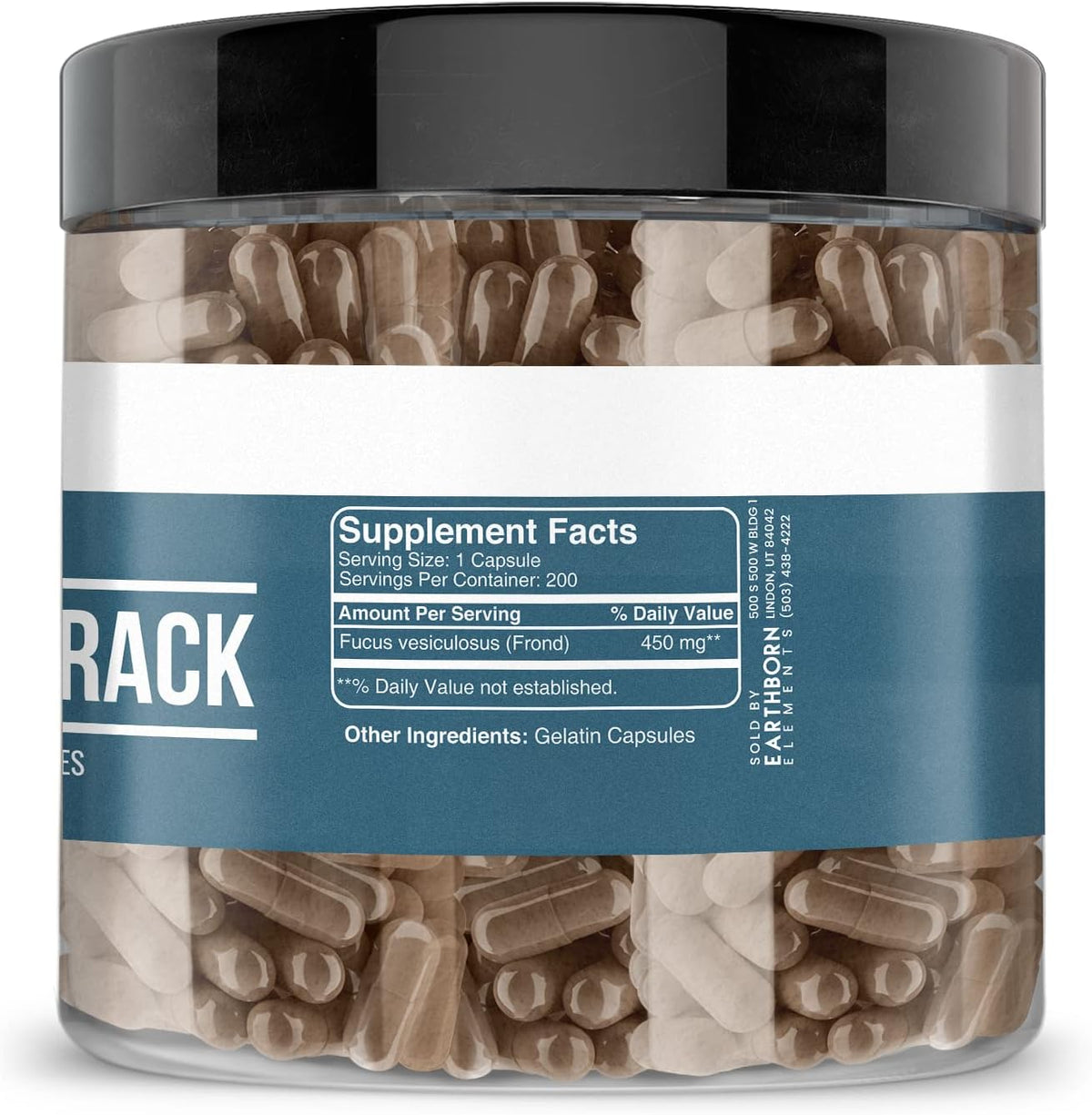 Earthborn Elements Bladderwrack 200 Capsules, Pure & Undiluted, No Additives - görsel 3
