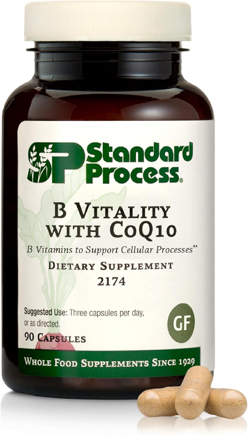 Standard Process B Vitality with CoQ10 - Cellular Health Supplement with Biotin, Vitamin B12 & Folate - 90 Capsules - görsel 1