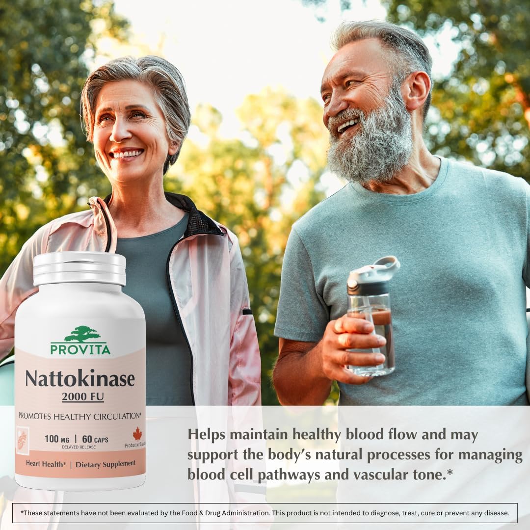 PROVITA Nattokinase Supplement 2000 FU – 100mg, 60 Capsules – Heart & Cardiovascular Support - görsel 4