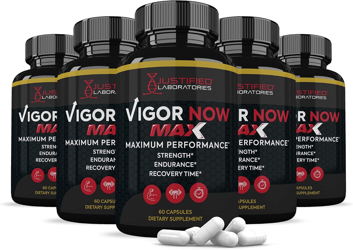 (5 Pack) Vigour Now Max 1600mg All Natural Advanced Men's Health Formula 300 Capsules - görsel 1