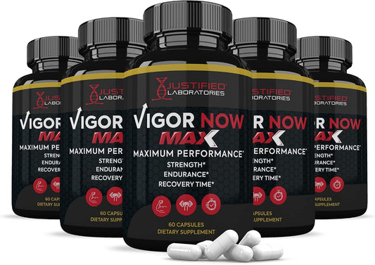 (5 Pack) Vigour Now Max 1600mg All Natural Advanced Men's Health Formula 300 Capsules