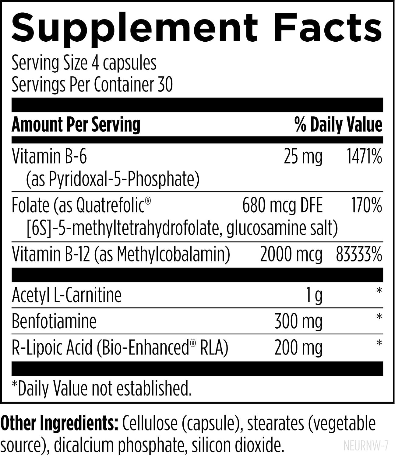 Designs for Health NeuroRenew - Nerve Support Formula with Active B Vitamins, Acetyl L-Carnitine, R-Lipoic Acid - 120 Capsules - görsel 3
