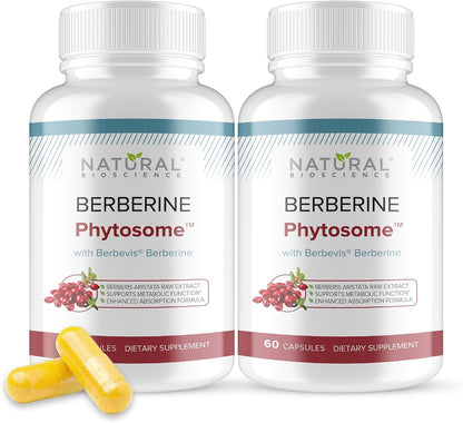 Berberine Phytosome with Berbevis, 550mg – Enhanced Absorption, Metabolic & Heart Health Support, Non-GMO, Gluten-free, 120 Vegetarian Capsules