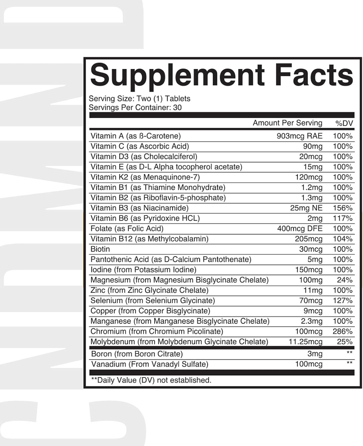 CONDEMNED Multivitamin for Men & Women – Essential Vitamins, Minerals & Nutrients, 60 Tablets - görsel 2
