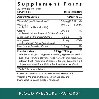 Michael's Health Naturopathic Programmes Blood Pressure Factors - 60 Vegetarian Tablets, Pack of 2 - Contributes to Normal Fluid Balance and Nervous System Function - Kosher - 40 Servings