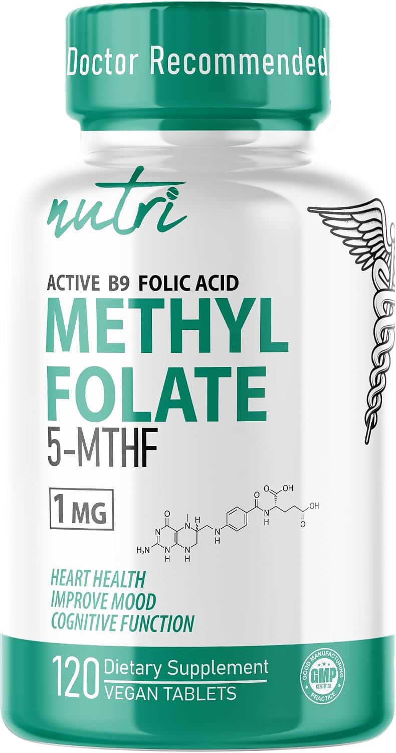 Nutri 5-MTHF L-Methylfolate 1 mg, 120 Vegan Tablets - görsel 1