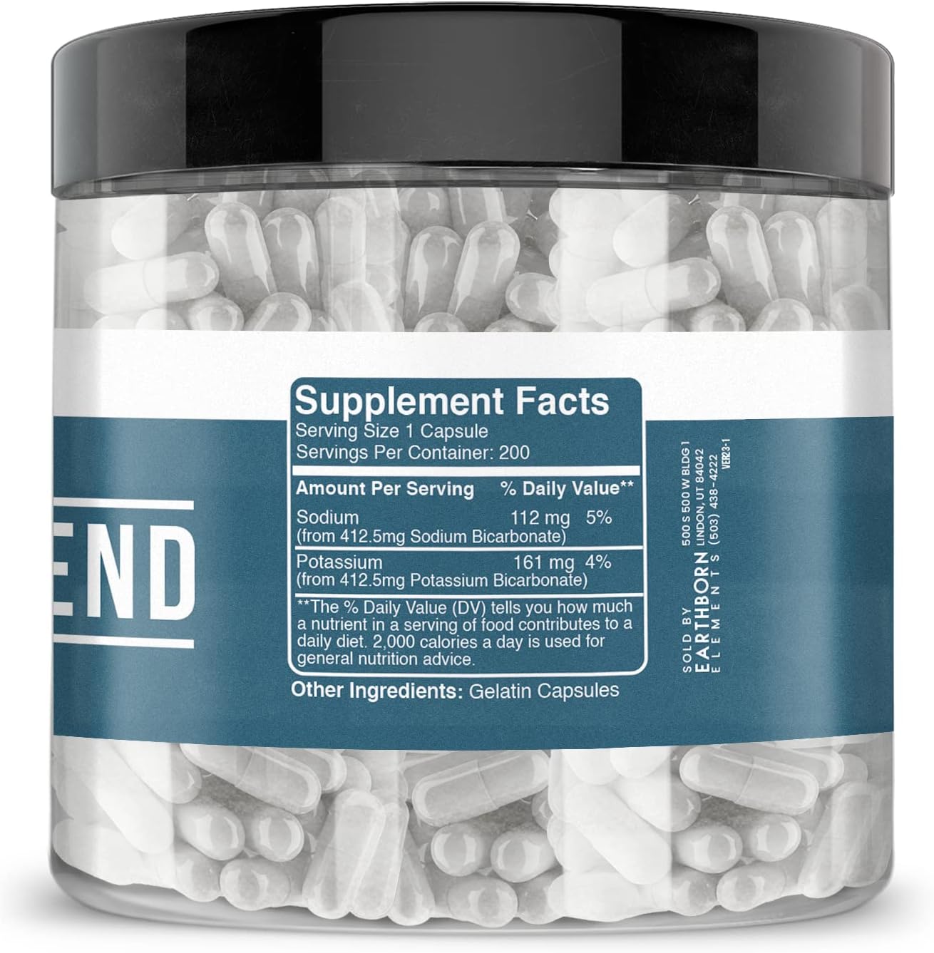 Earthborn Elements Bicarb Blend 200 Capsules, Pure & Undiluted, No Additives - görsel 3