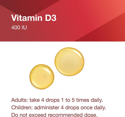 Protocol for Life Balance – Liquid Vitamin D-3 – 400 IU Drops for Bone, Dental, and Immune Support – 60 ml