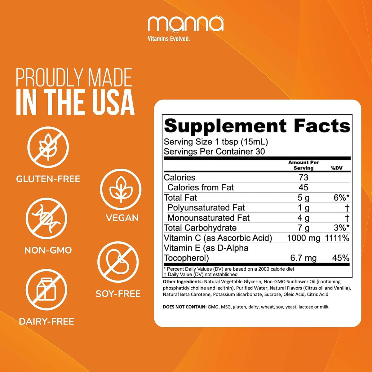 Manna Vitamins Evolved Liposomal Vitamin C – High Absorption Liquid, 1000mg, 30 Servings - görsel 2