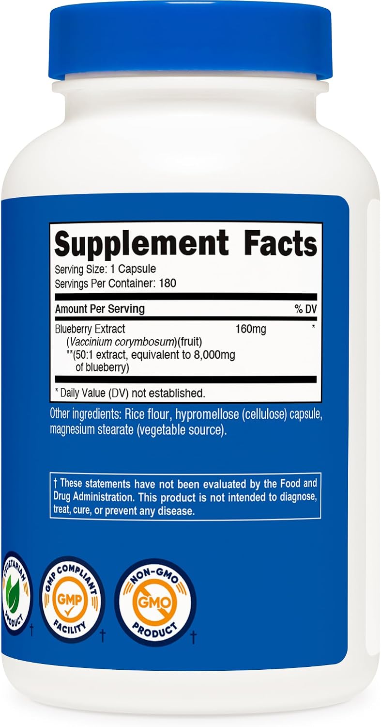 Nutricost Blueberry Extract - 160mg 50:1 Concentrate, 180 Capsules - görsel 5