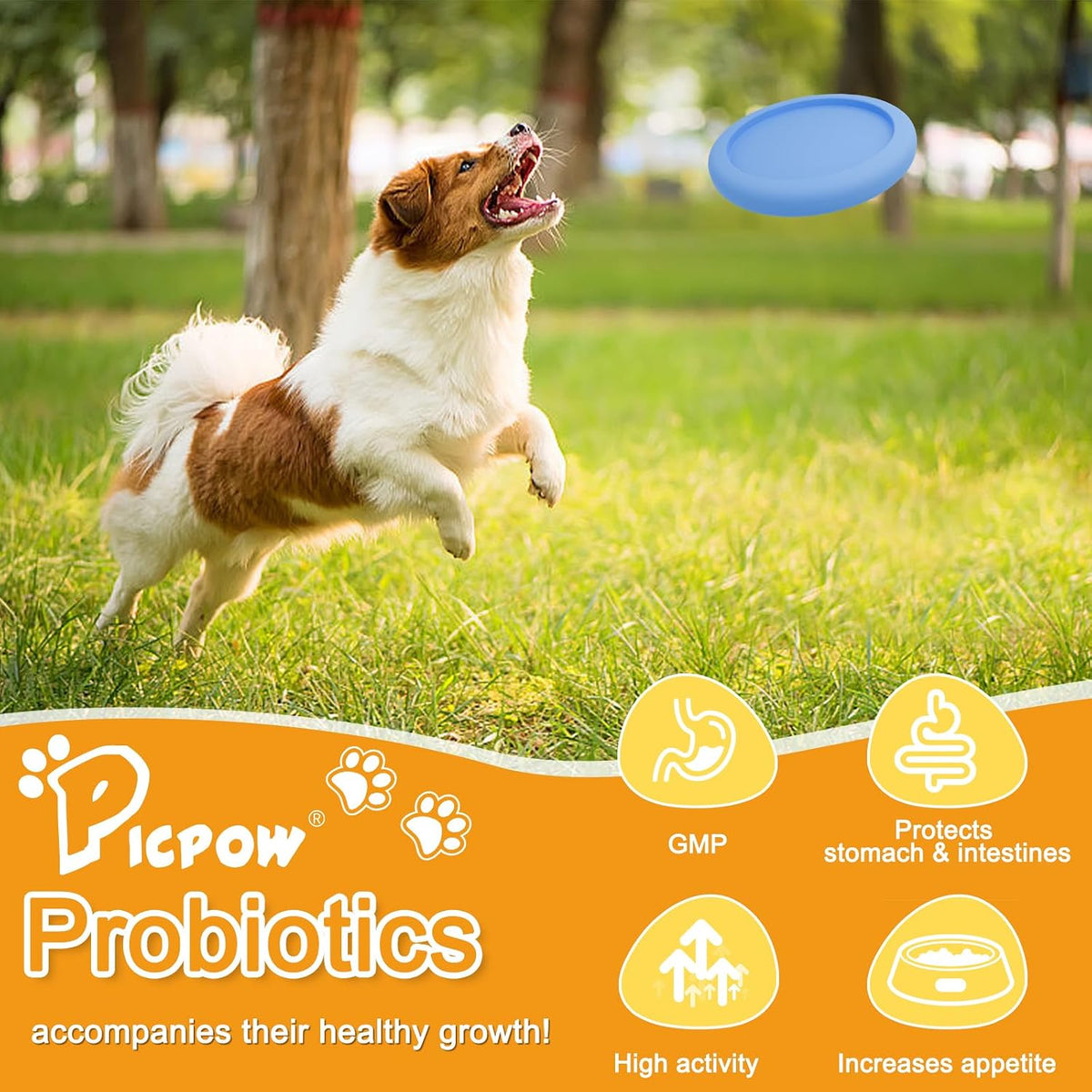 PICPOW Probiotics for Dogs & Cats, with Prebiotics, Digestive Enzymes, Inulin, Pumpkin – 120 Soft Chews - görsel 6