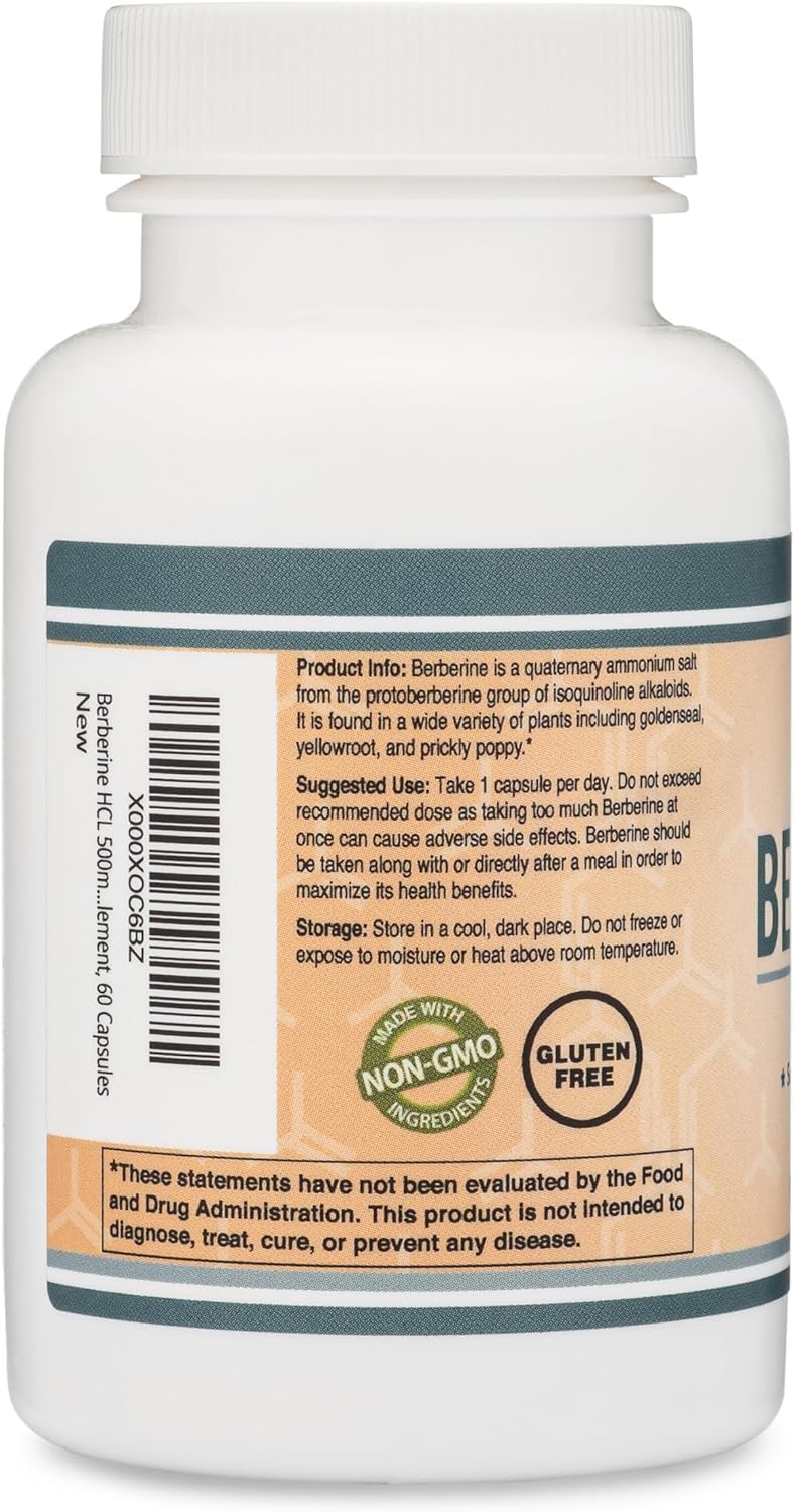 Double Wood Berberine Supplement 500 mg, 60 Capsules – High Purity 97% HCl, AMPK Activator - görsel 4