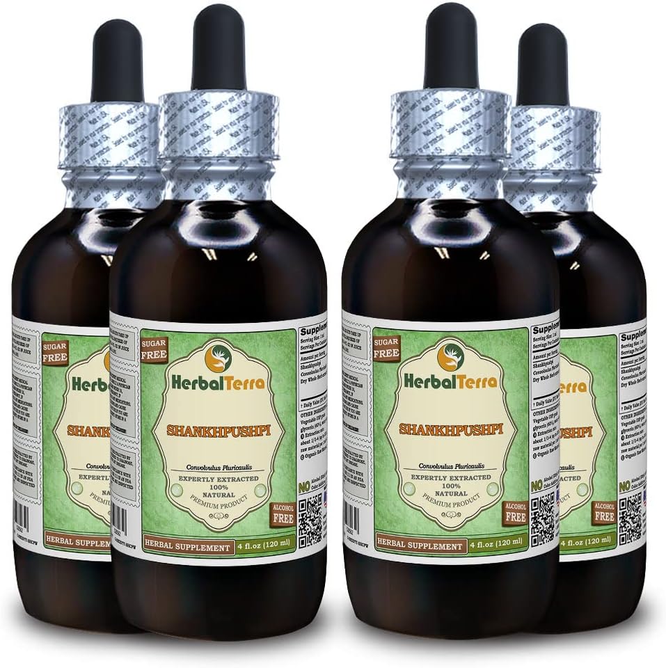 Shankhpushpi (Horseshoe Vitex) Alcohol-Free Liquid Extract, 4x4 oz - görsel 1