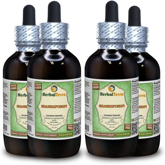 Shankhpushpi (Horseshoe Vitex) Alcohol-Free Liquid Extract, 4x4 oz