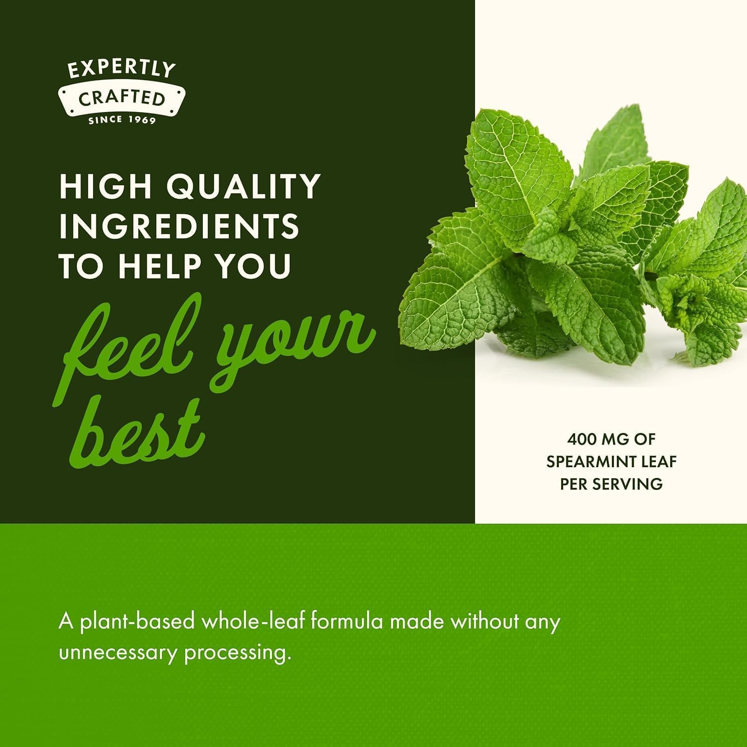 Swanson Spearmint Leaf Full Spectrum 400mg – 2 x 60 Capsules (120 Capsules Total) - görsel 5