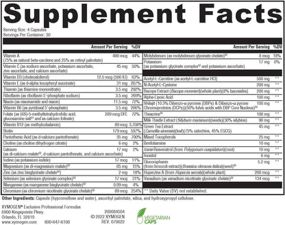 XYMOGEN ActivNutrients Performance - Multivitamin & Multimineral Formula - Energy, Immune & Wellness Support - Active B Vitamins & Chelated Minerals - Vegetarian, Non-GM & Gluten-Free - 120 Capsules