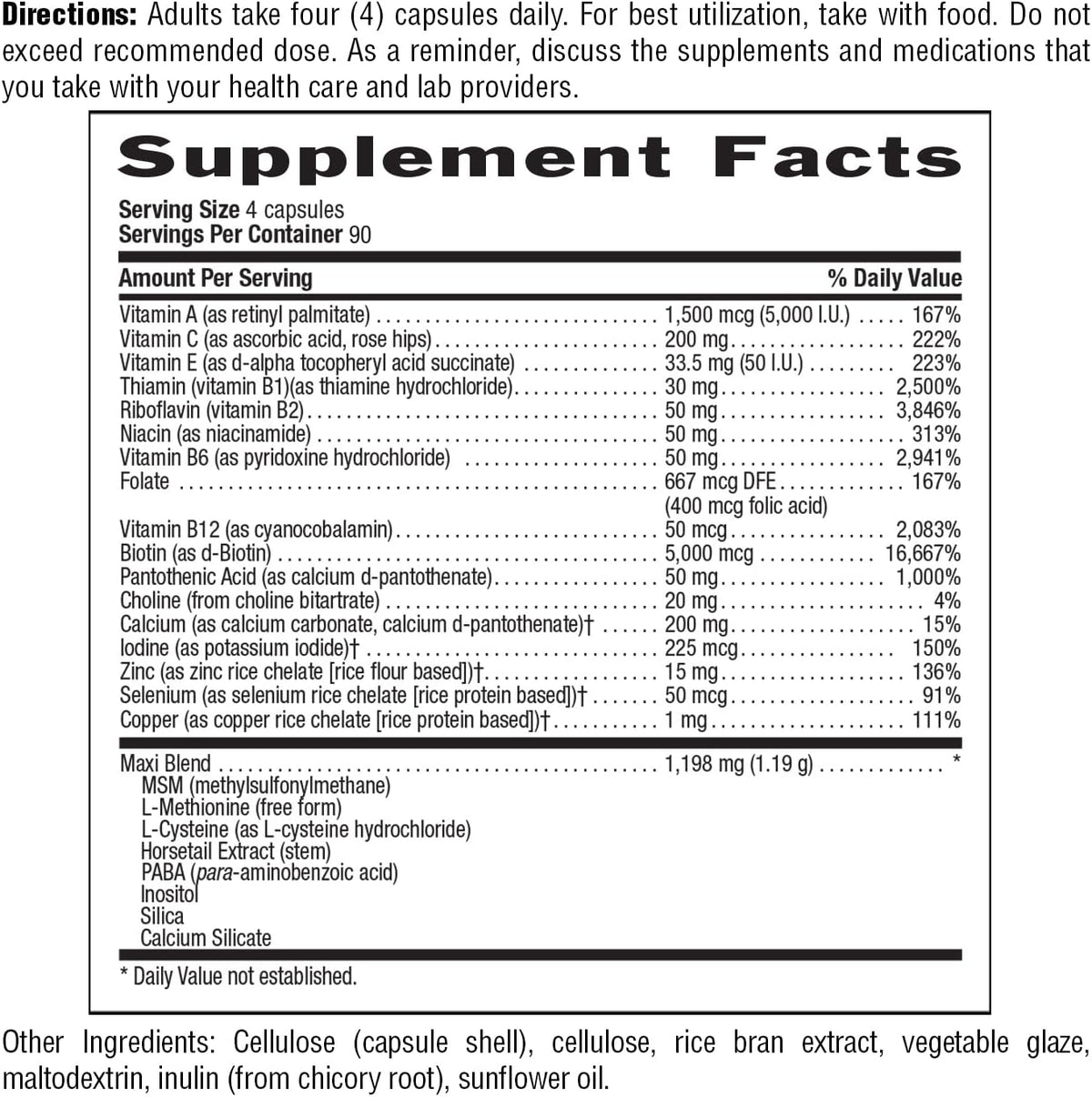 Country Life Maxi-Hair Plus Biotin 5000 mcg, 360 Capsules - görsel 5