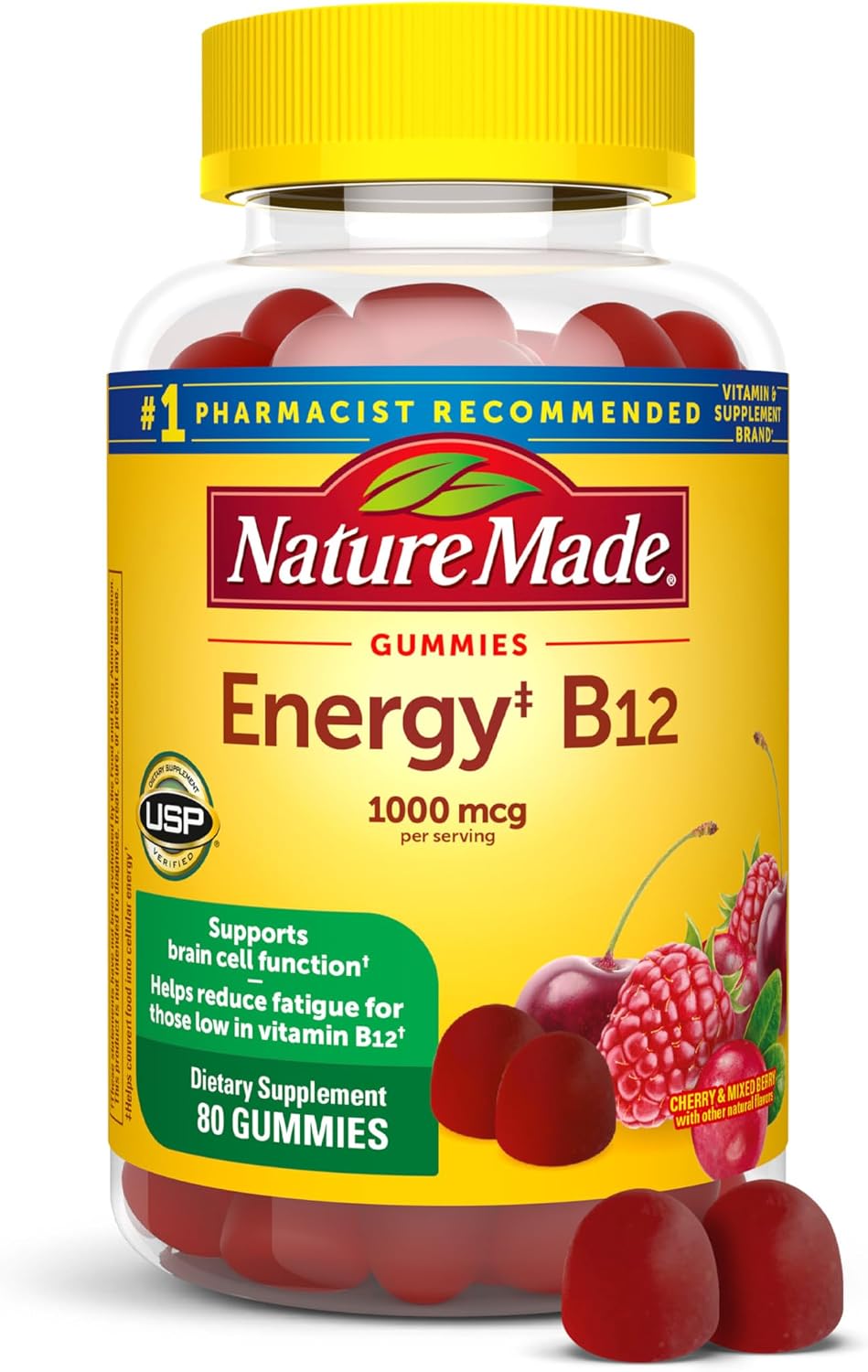 Nature Made Energy B12 Adult Gummies - 1000 mcg, 150 Count, Pack of 2 - görsel 4