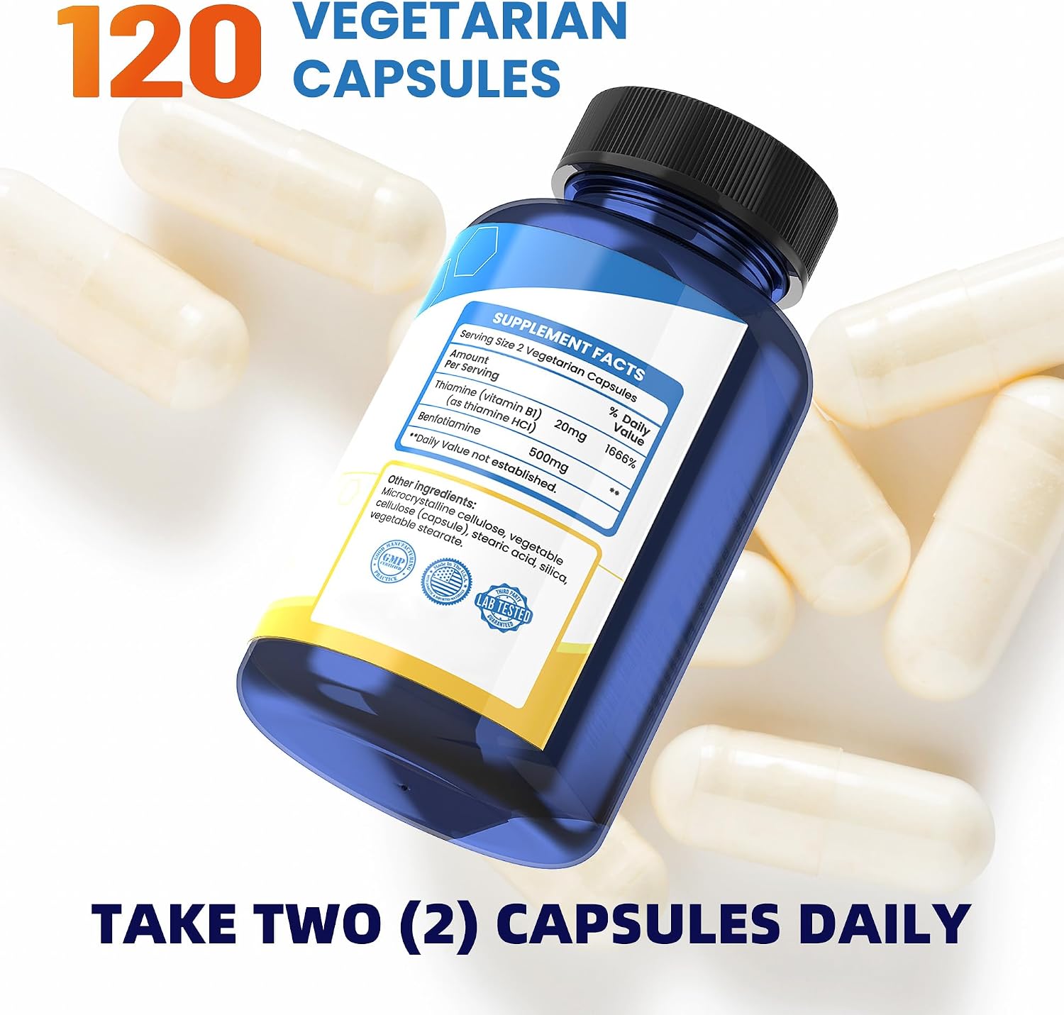 Nutriselect Benfotiamine 500 mg - Vitamin B1 Supplement (120 Capsules) - görsel 2