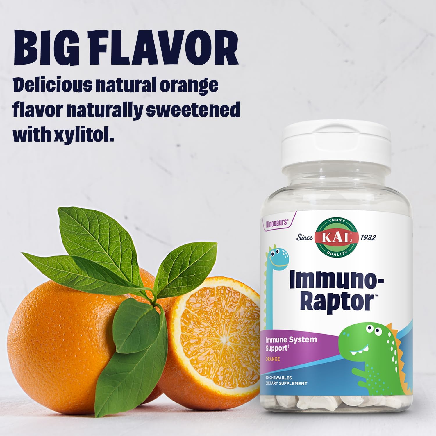KAL ImmunoRaptor Kids Immune Support Chewables - Dinosaur Shaped Vitamin C & Zinc - 60 Chewable Tablets - görsel 4