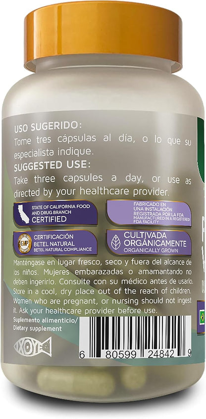 Betel Natural Pata de Vaca (Cow's Foot Herb) - 1500 mg, 100% Pure, Vegetarian Capsules