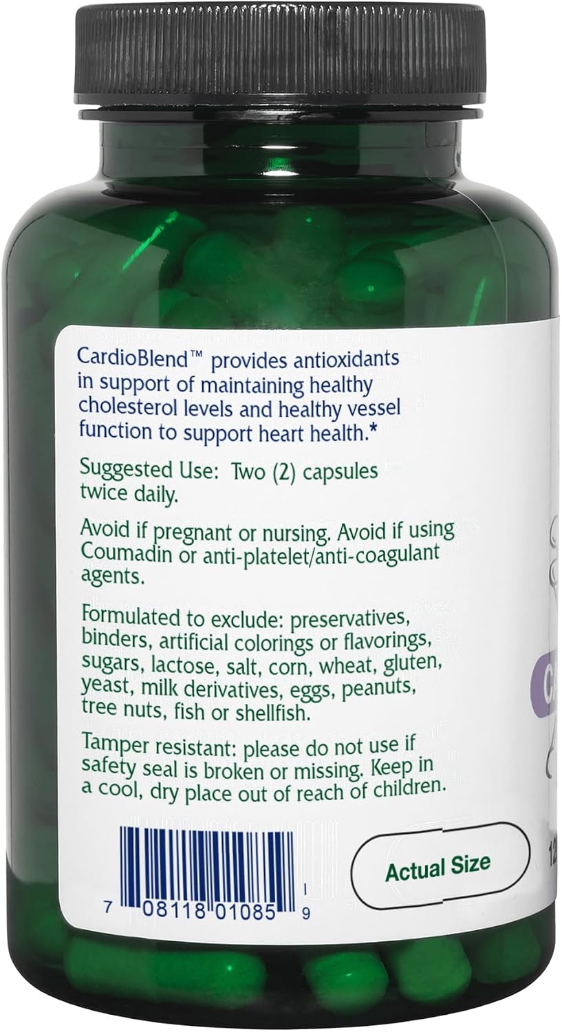 Vitanica CardioBlend, Cardiovascular Support, Vegan, 120 Capsules - görsel 3