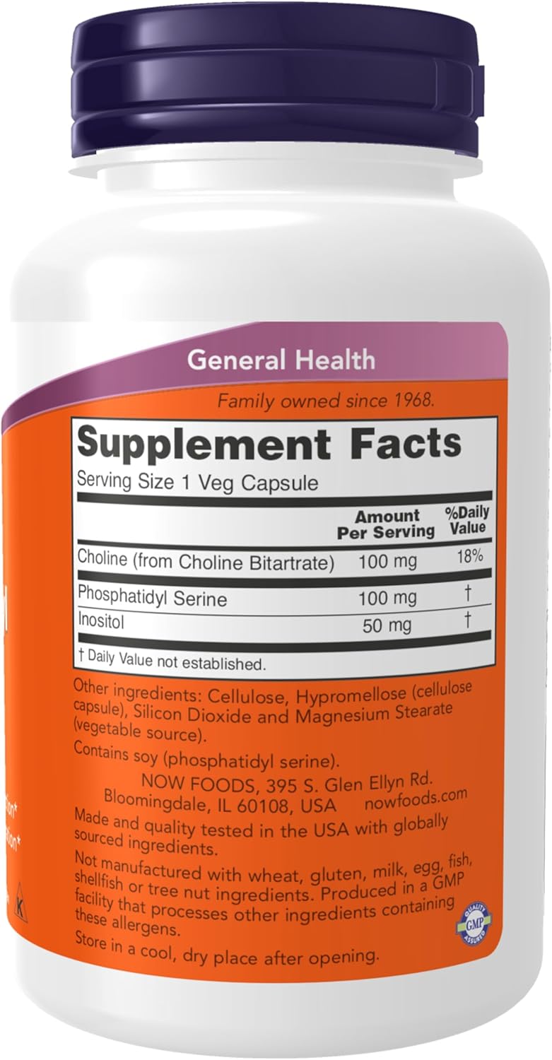NOW Supplements, Phosphatidyl Serine 100 mg, 120 Vegan Capsules - görsel 2