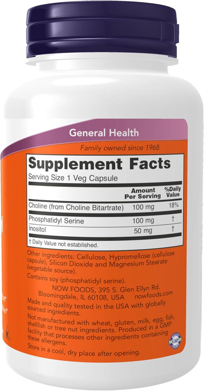 NOW Supplements, Phosphatidyl Serine 100 mg, 120 Vegan Capsules