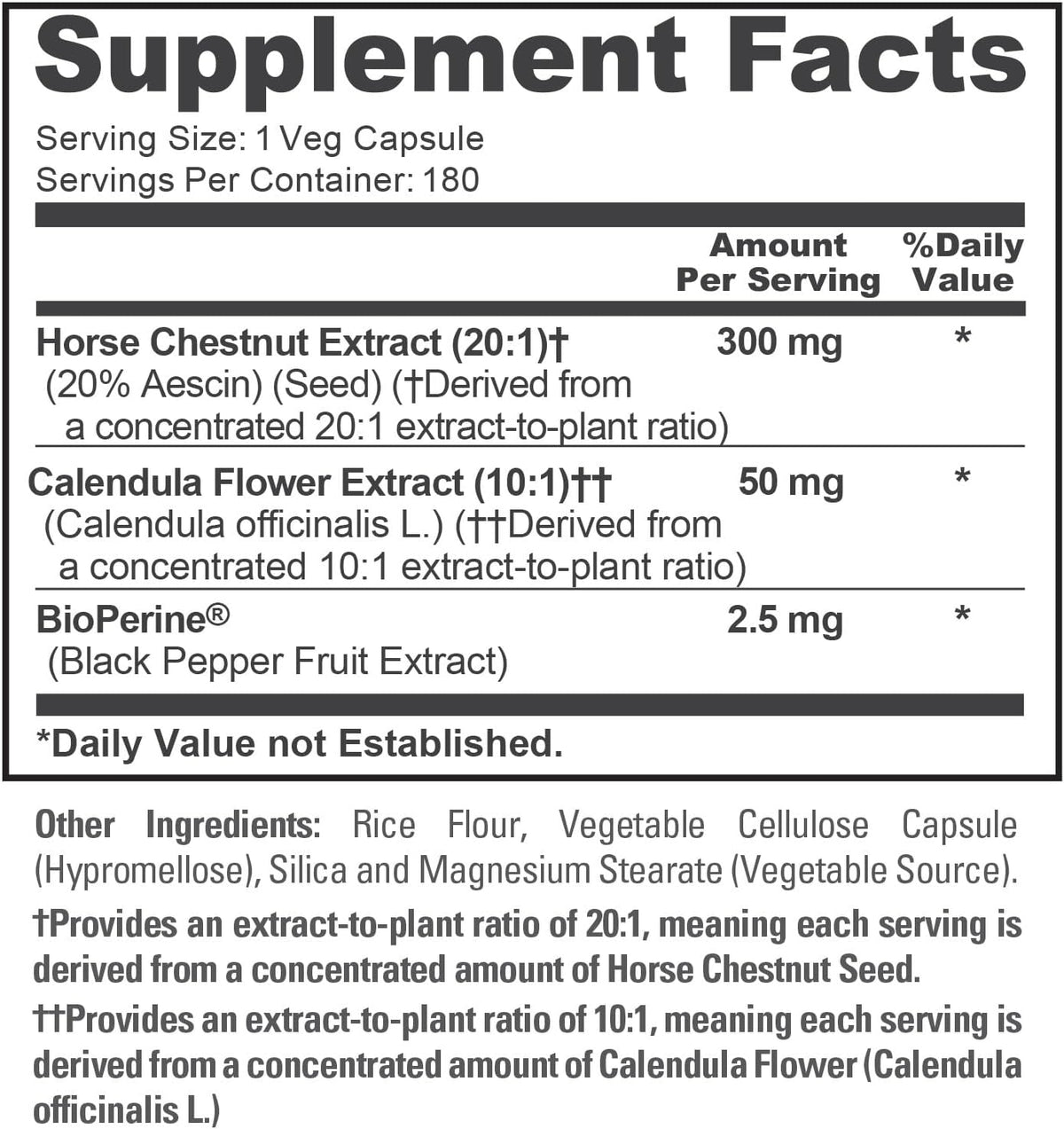 NusaPure Horse Chestnut Capsules, 300 mg, 180 Vegan Capsules - görsel 4