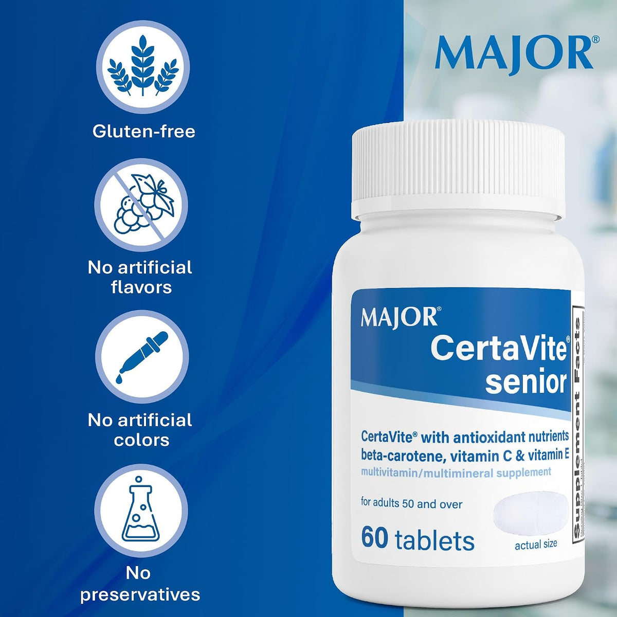 CertaVite Senior Multivitamin with Antioxidants – Multivitamin for Women and Men – 60 Tablets - görsel 8