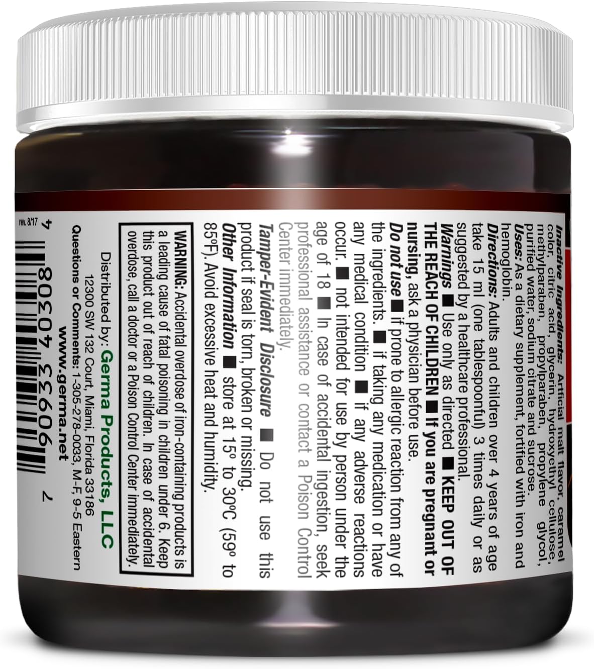 Germa Malt Extract Liquid Food Supplement – Pure Concentrated Barley Malt – 236 ml (8 fl oz) - görsel 6