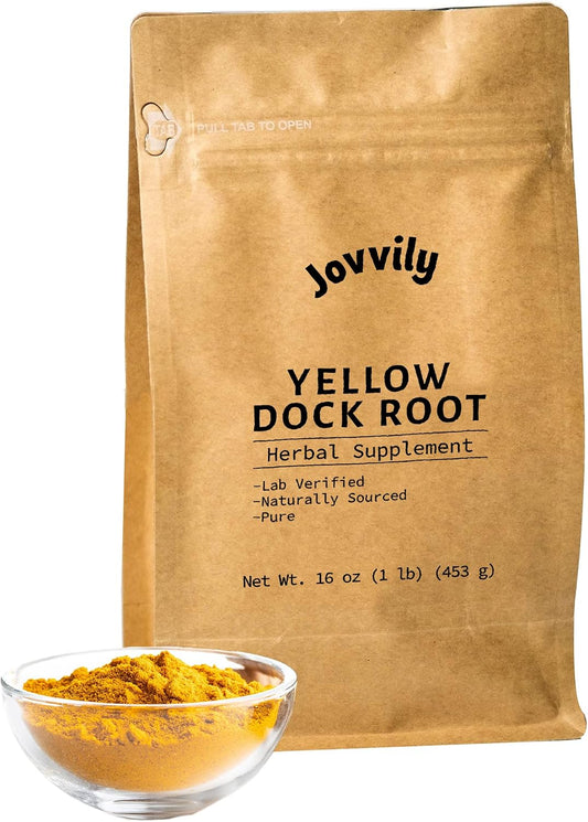 Jovvily Yellow Dock Root - 454g - Natural Supplement - Gluten-Free - Third-Party Tested