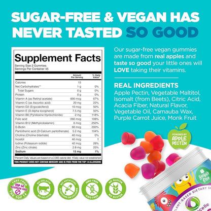 Nutracelle NUTRAMIN Sugar-Free, Allergen-Free Vegan Gummy Multivitamins for Children (90 Gummies)