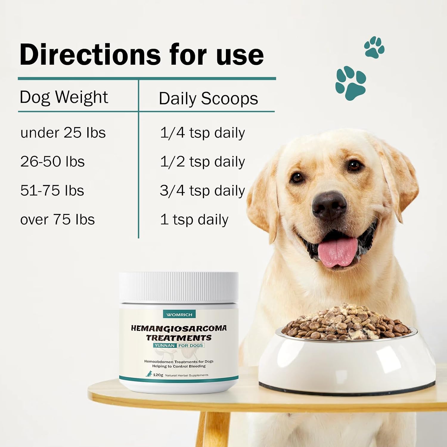 Blood Support Powder for Dogs – Natural Yunnan Sanqi (120g) - görsel 5