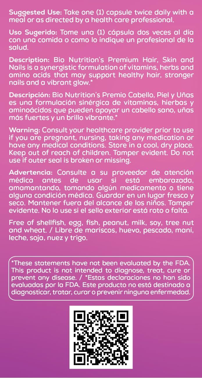 Bio Nutrition Premium Hair, Skin and Nails, 60 Capsules - görsel 4