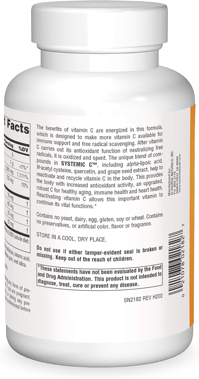 Source Naturals Systemic C, 1000mg - 200 Tablets - görsel 2